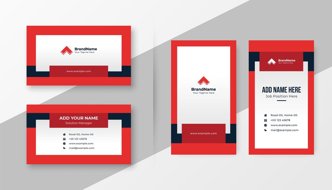 modern corporate business card red theme 71228 659